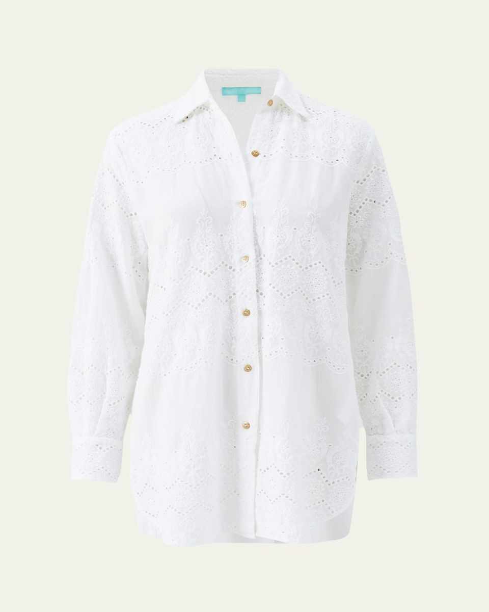 Orla Eyelet Button-Front Shirt